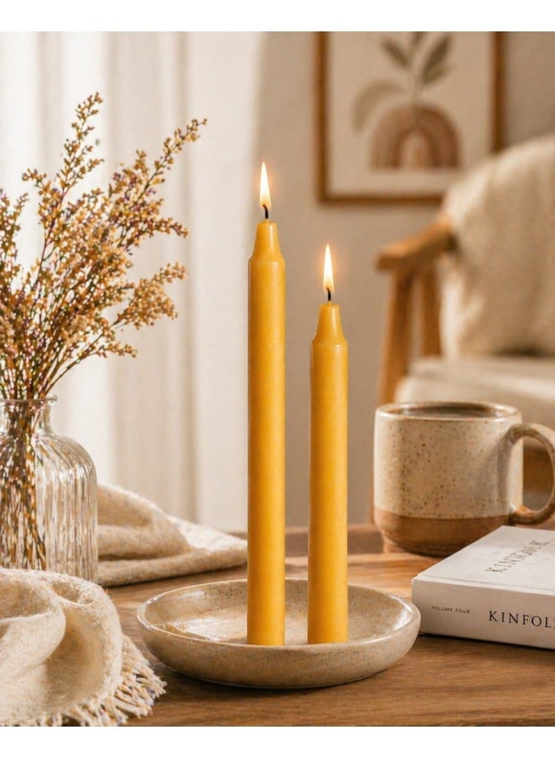 Premium 100% Pure Beeswax Candles | 7.5 Inch Natural Honey Scented Taper Candles | Pack of 10 (16g each) - Image 3