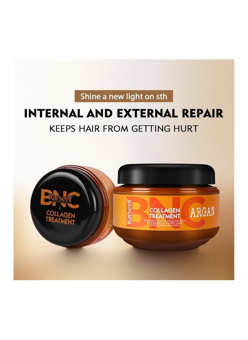 Karseell Karseell BNC Collagen Hair Treatment Deep Repair Conditioning Argan Oil Collagen Hair Mask Essence for Dry Damaged Hair All Hair Types 16.90 oz 500ml  - Image 3