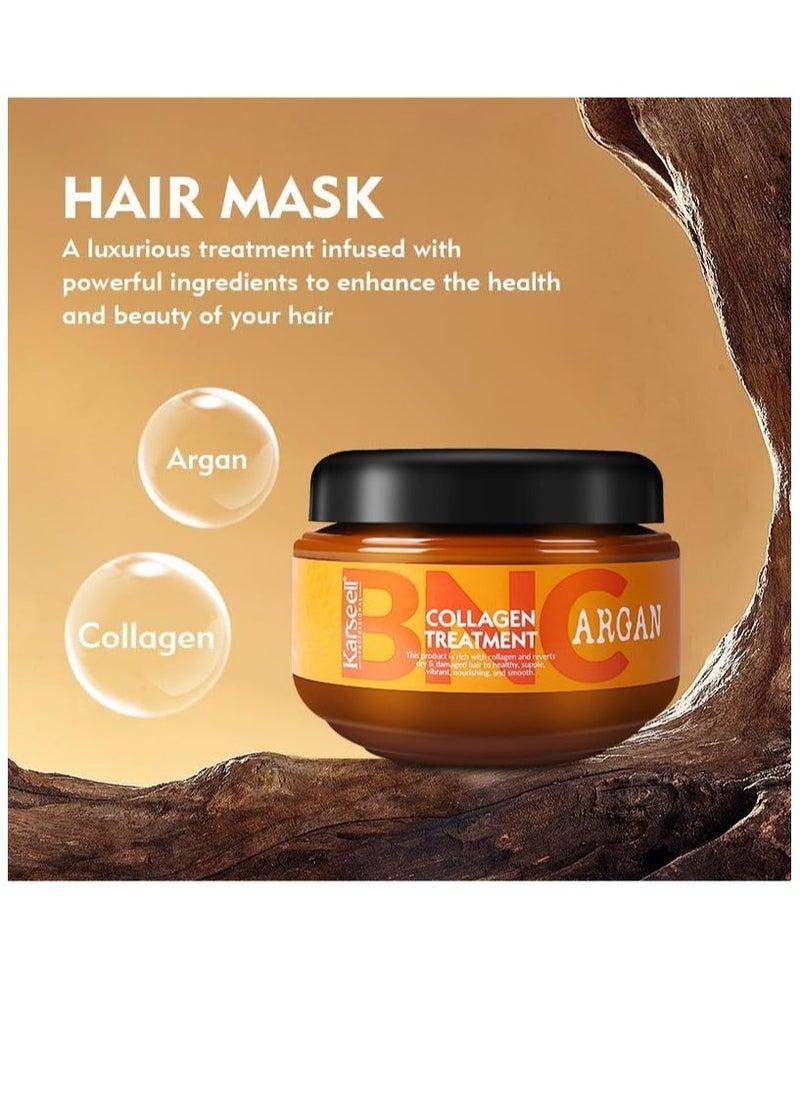 Karseell Karseell BNC Collagen Hair Treatment Deep Repair Conditioning Argan Oil Collagen Hair Mask Essence for Dry Damaged Hair All Hair Types 16.90 oz 500ml  - Image 5