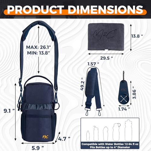 M2C® PREMIUM Magnetic Gym Bag – Holds Up to 12 lbs – Gym Pouch with Water Bottle, Cup & Wallet Pocket, Phone Storage, Key Clip, Adjustable Sling Strap – Ideal for Sports, Work & Travel - Image 3