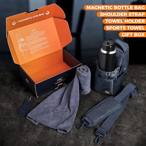 M2C® PREMIUM Magnetic Gym Bag – Holds Up to 12 lbs – Gym Pouch with Water Bottle, Cup & Wallet Pocket, Phone Storage, Key Clip, Adjustable Sling Strap – Ideal for Sports, Work & Travel - Image 5