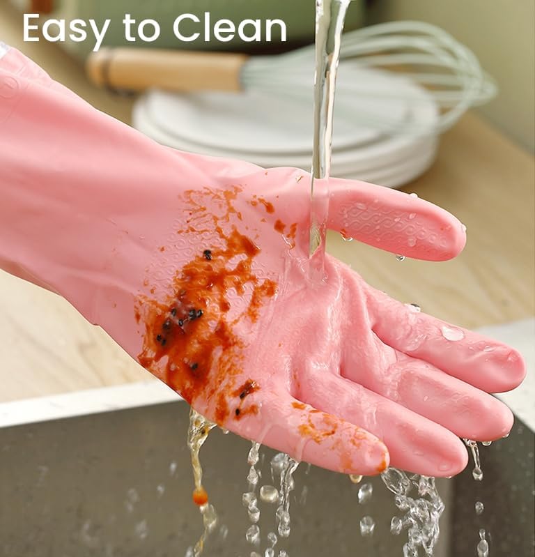 ZEKAROUL Defect free upgraded substance 3Pairs Dishwashing Cleaning Gloves, Reusable Waterproof Dishwashing Gloves, Non-Slip Household Gloves with Lined for Warmth Hardness boosted processed substance - Image 4