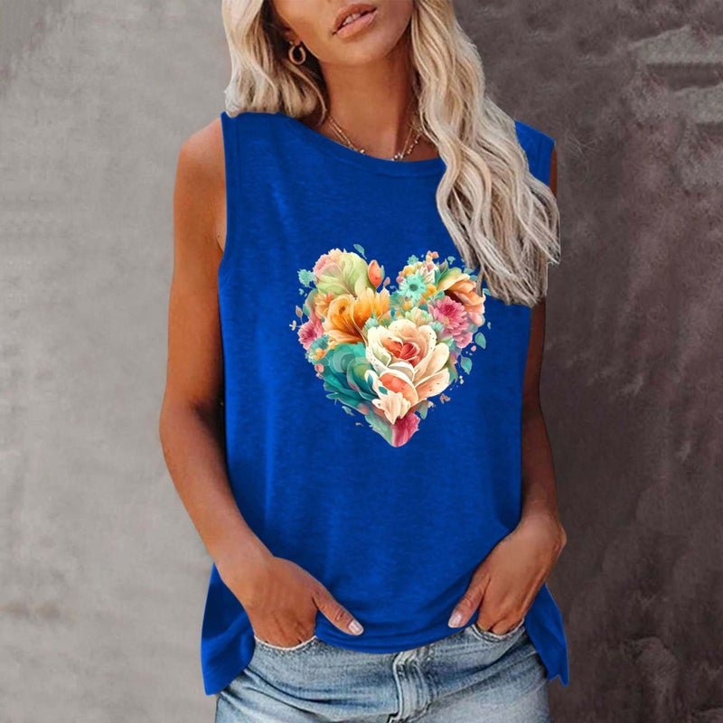 2023 Shirt New Summer Beach Sunset Coconut Tree Round Neck Sleeveless T-Shirt - Image 4