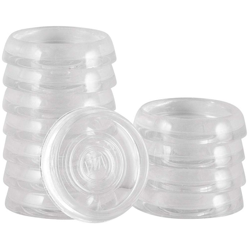 سوفت تاتش أكواب عجلات الأثاث SoftTouch مقاس 1 3/8 بوصة للسجاد أو الأرضيات الصلبة المتينة، عبوة من 12 قطعة شفافة (عبوة من قطعة واحدة) - Image 1