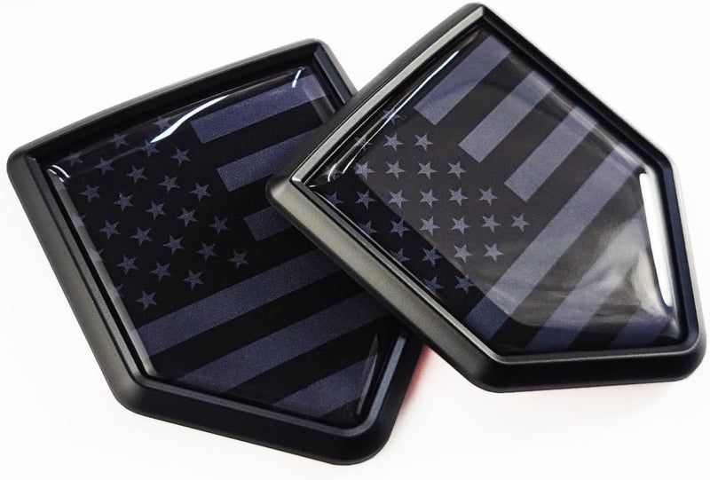 Newperlite All Black US American Flag Emblem Decal, 2 Pack - Image 1