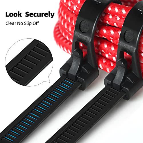 VTECHOLOGY 200Pcs 8Inch Heavy Duty Industrial Zip Toes,40lbs Tensile Strength Releasable Black Cable Ties, Reusable Zip Toes Tie Straps For Garden Plant Secure Vine, Home, Office Use - Image 3