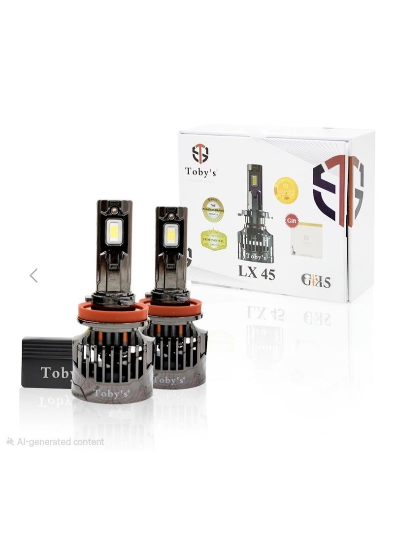 Toby's LX 45 LED Car Headlight Bulbs 45W 6500K White H1 Pack of 2 - Image 1