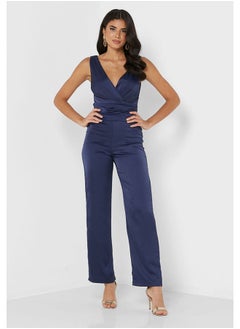 Little Mistress Strappy Plunge Neck Jumpsuit  - Image 1