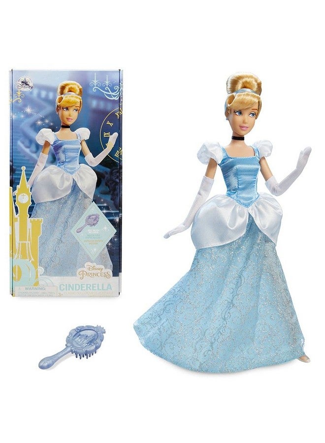 ديزني ستور دمية أميرة ديزني الكلاسيكية الرسمية (سندريلا) من متجر ديزني، 11 بوصة، تتضمن فرشاة بتفاصيل مصبوبة، لعبة قابلة للتعديل بالكامل بزي كلاسيكي - ألعاب أميرات ديزني للبنات - Image 1
