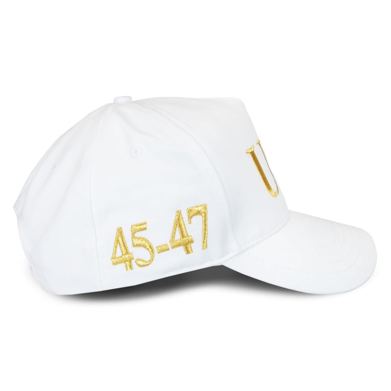 Trump USA 45-47 Hat White/Gold - Image 2
