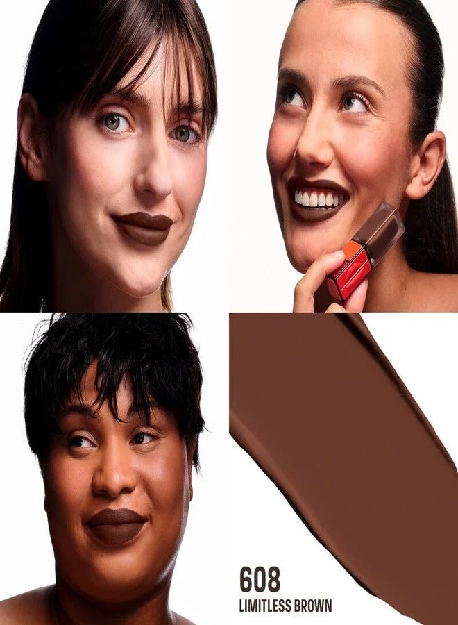 MAKE UP FOR EVER Artist Liquid Color 608 (Limitless Brown)– Waterproof Liquid Blush for Lip + Cheek, 6ml - Image 2