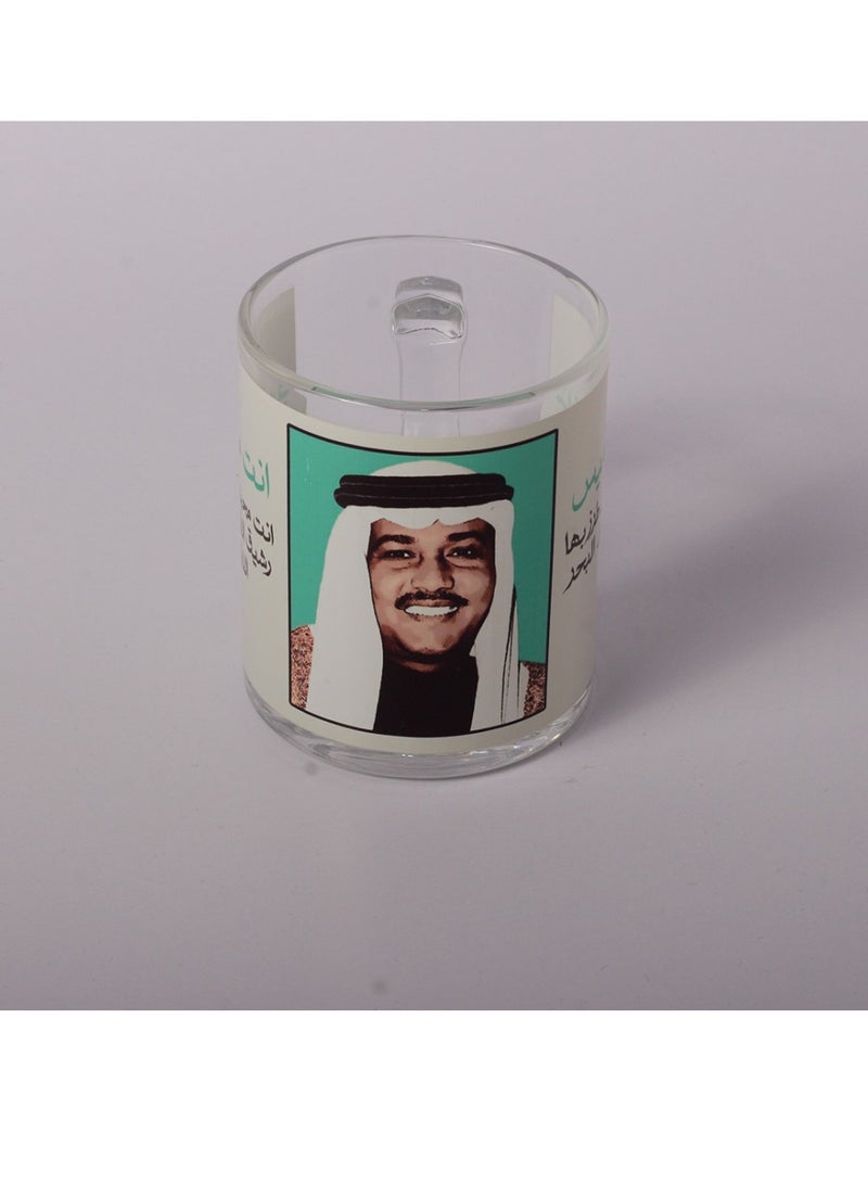 Story Of Candle A transparent glass cup printed with the design “Mohamed Abdo with two of his sweetest songs”  - Image 2