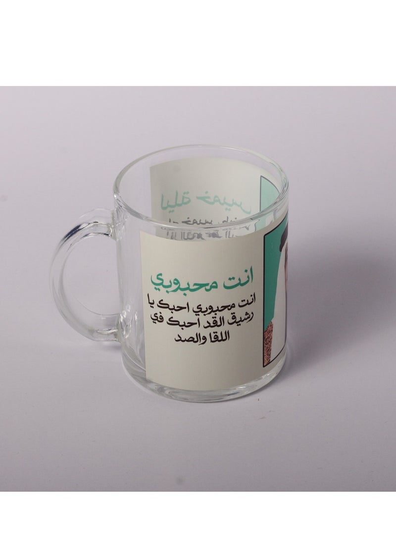 Story Of Candle A transparent glass cup printed with the design “Mohamed Abdo with two of his sweetest songs”  - Image 3