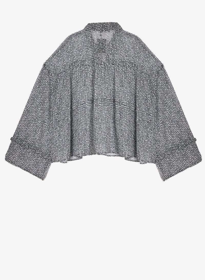 جينجر بلس بلوزة بأزرار وطبعة أحادية اللون - Image 2