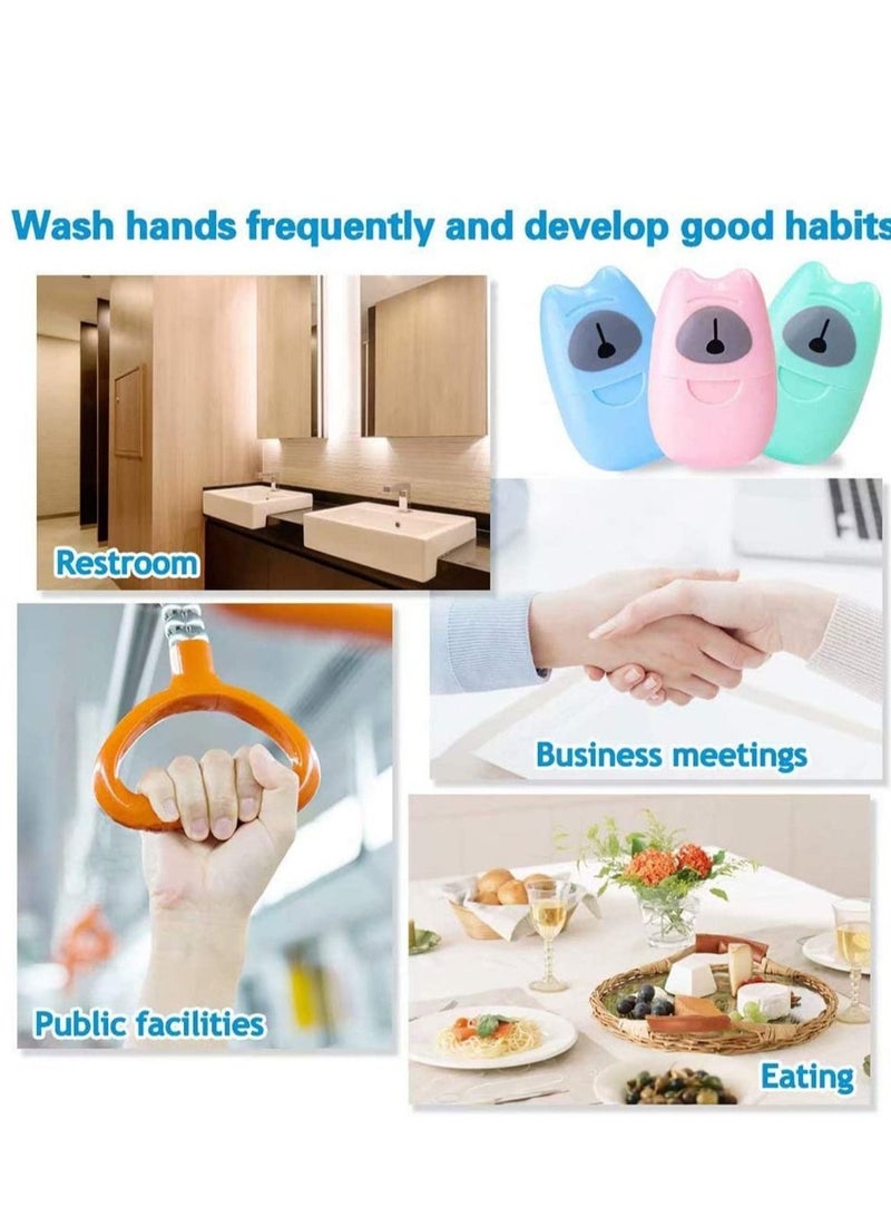 Y&D 9 Boxes Portable Disposable Travel Hiking Hand Wash Bath Toilet Paper Soap Sheet 4.5 x 7cm Useful Hands Washing Scented Boxed Random Color - Image 2