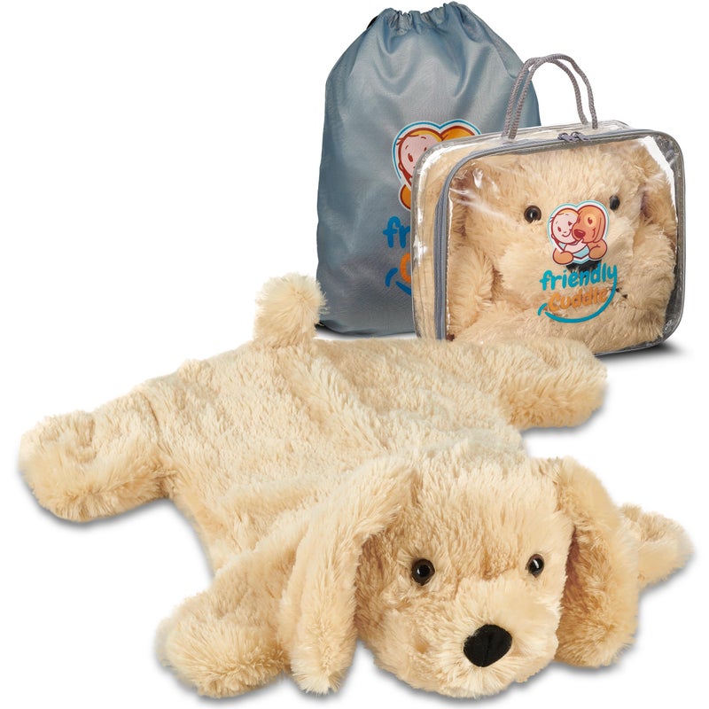 FRIENDLY CUDDLE Weighted Lap Blanket for Kids & Adults â€“ Coco Weighted Blanket â€“ ASD, Sensory Processing Weighted Stuffed Animals Dog Toy â€“ Microwavable Weighted Lap Pad for Kids, 5 Lbs - Image 1