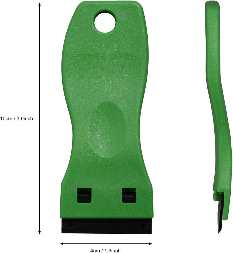 Ehdis 1.5" Plastic Razor Scraper with 10pcs Double Edged Plastic Blades for Removing Labels Stickers Decals on Glass Windows (Green) - Image 5