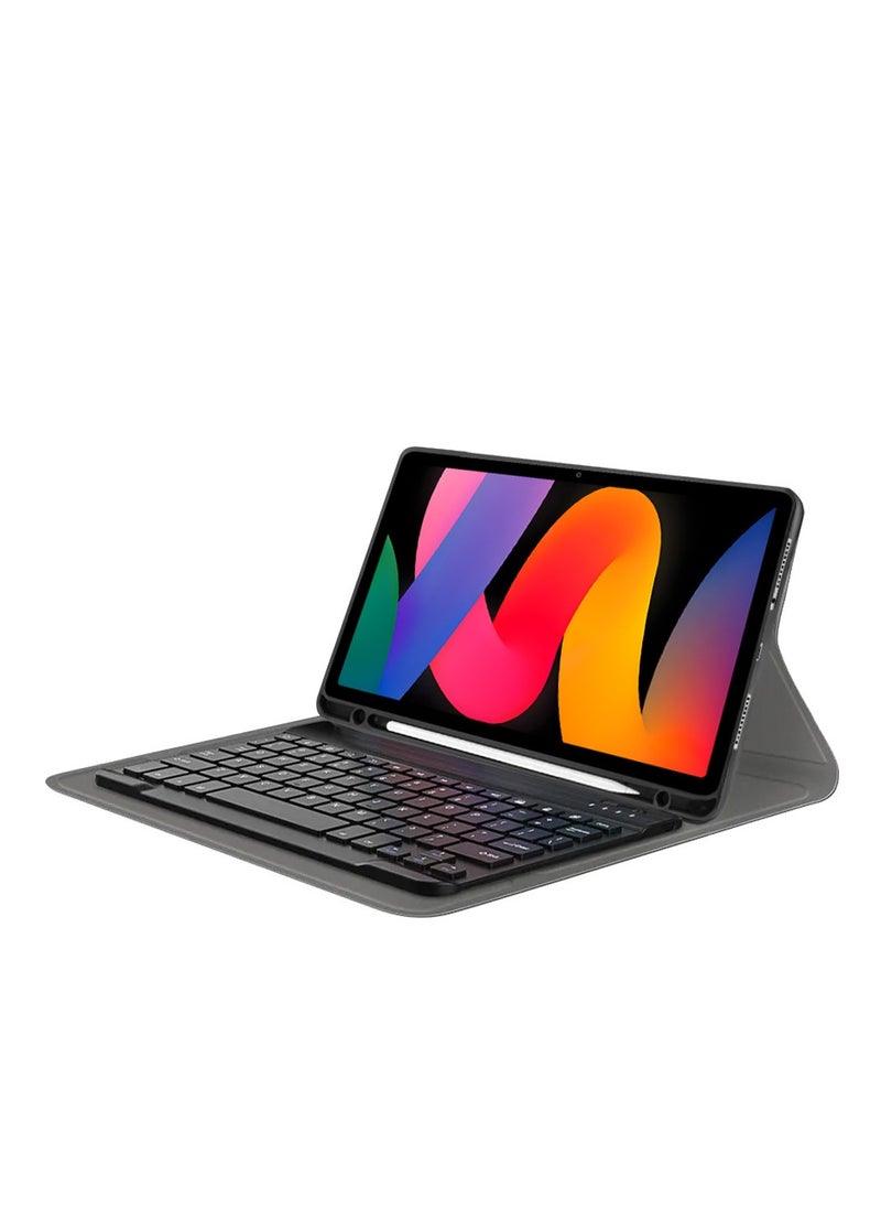 Generic - For Redmi Redmi pad SE 11-inch Bluetooth Keyboard Case, Magnetic Detachable Bluetooth Keyboard with Pen Slot TPU Soft Case - Image 1