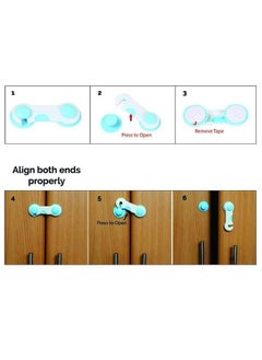 Safe-O-Kid Pack Of 1Easy To Use Durable Colorful Child Proof Eudimon Lock Blue  - Image 4