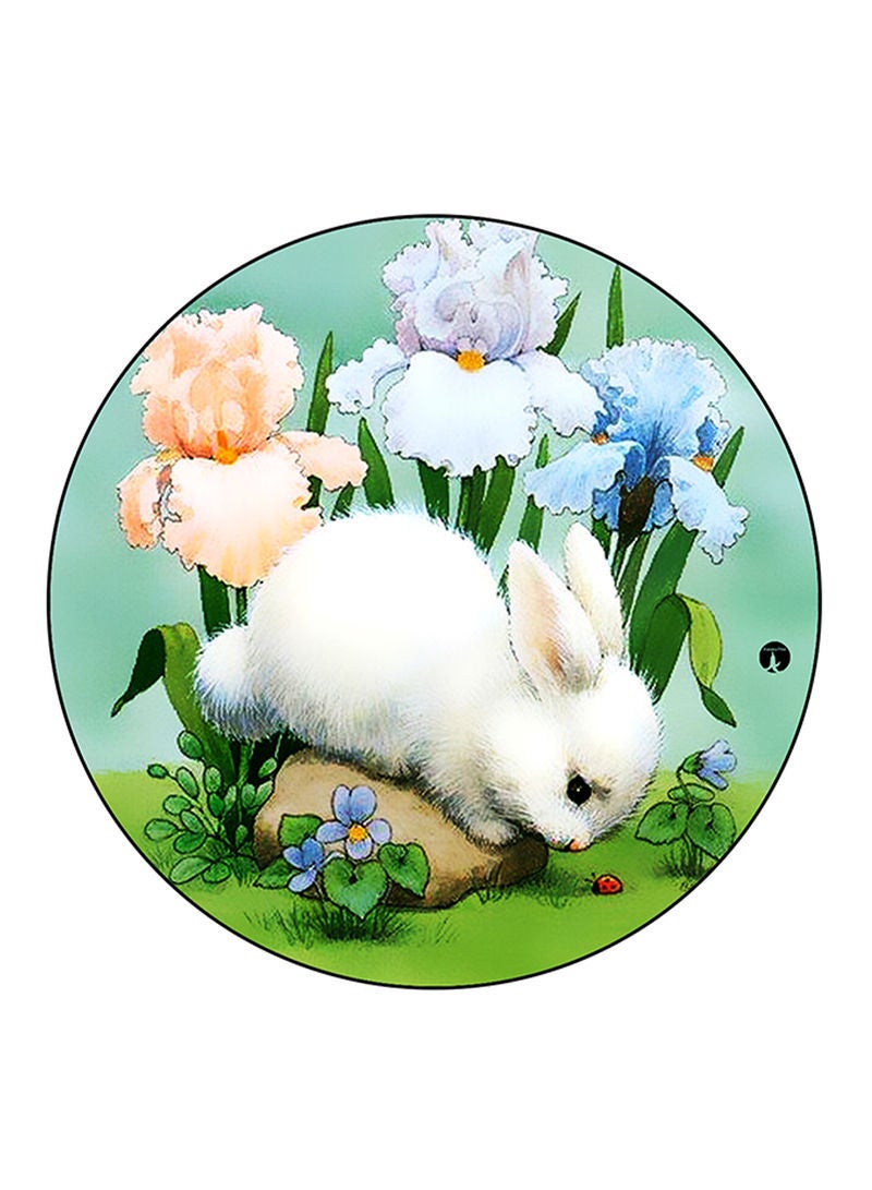 RKN Rabbit Printed Fridge Magnet  Round  Multicolour - Image 1