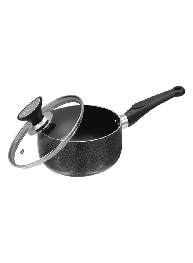 سونكس مقلاة الصلصة سونكس رويال غير لاصقة، ١٨ سم – طلاء تفلون غير لاصق، غطاء زجاجي مقسى، سطح خارجي من المينا الصلبة، مقبض مريح وبارد، تصميم متين يدوم طويلاً، مثالية لتحضير الصلصات، الحساء، المعكرونة والمزيد، سهلة التنظيف. - Image 2