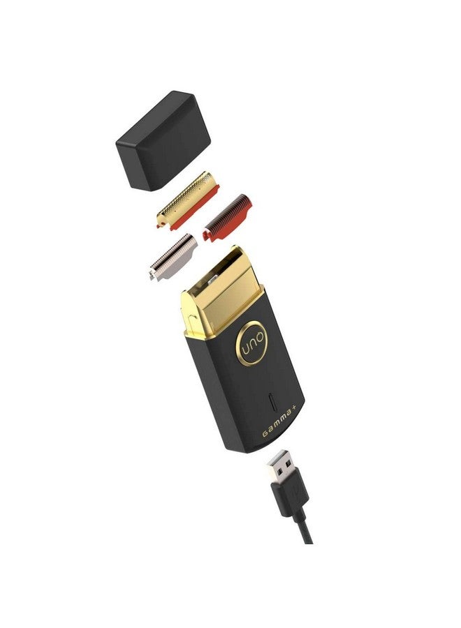 جاما+ ماكينة حلاقة صغيرة الحجم للسفر للرجال بدون أسلاك برقاقة واحدة، قابلة لإعادة الشحن بمنفذ Micro-USB لشعر الوجه القصير، باللون الأسود - Image 3