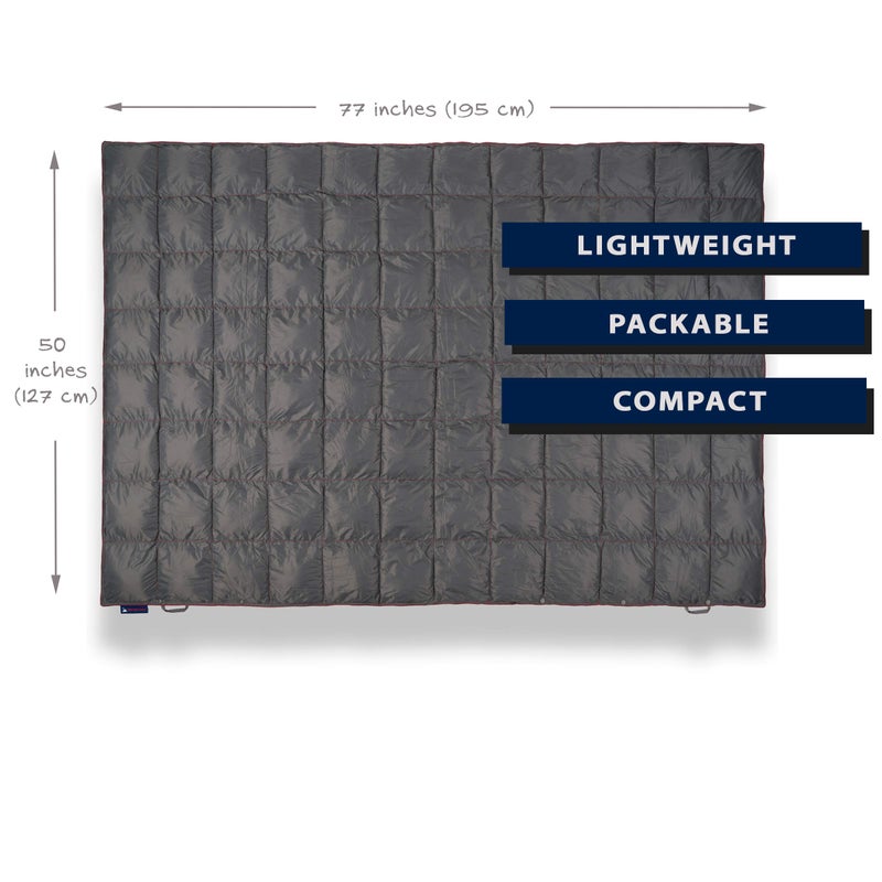 Get Out Gear Double Puffy Camping Blanket - Extra Puffy, Packable, Lightweight and Warm | Ideal for Outdoors, Travel, Stadium, Festivals, Beach, Hammock | Water-Resistant Camp Quilt (Gray/Burgundy) - Image 3