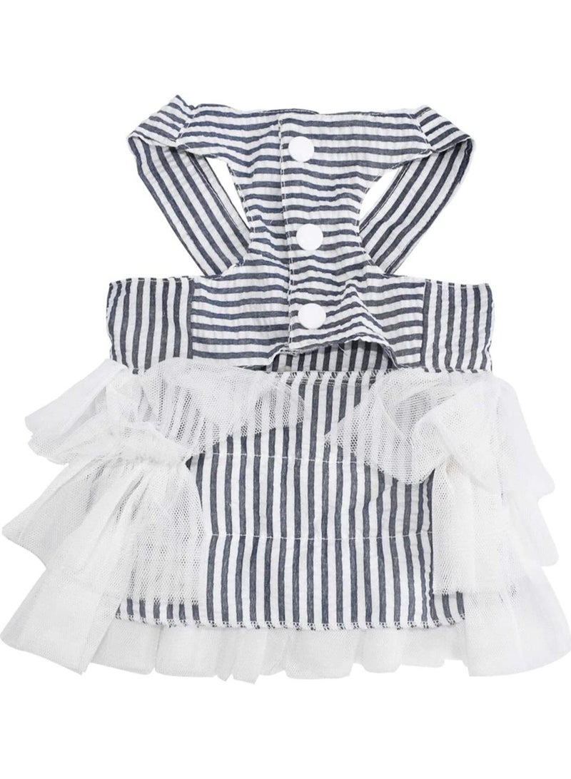 Excefore Pet Dog Dresses Striped Mesh Puppy Dog Vest Tutu Princess Dress Skirt with Bowknot for Small Breed Dogs Cats Doggy Apparel Supplies (Large) - Image 4