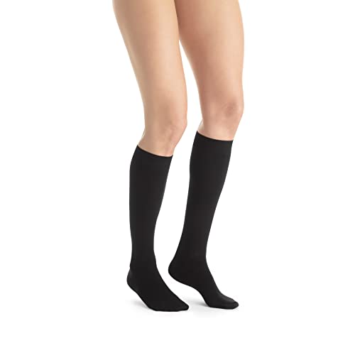 JOBST UltraSheer Knee-High Compression Stockings for Women - Closed Toe - Medical Compression 15-20 mmHg - For Varicose and Spider Veins - Helps Prevent Swelling - Classic Black, Medium - Image 1