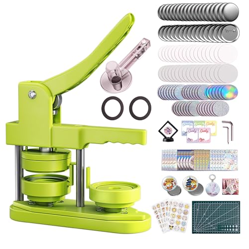 Freeingbag 58mm Button Maker Machine Kit, Installation-Free Button Pin Maker & Pin Maker Machine with 100 Sets Supplies, Circle Cutter & Bonus DIY Accessories for Badges, Crafts & School Projects - Image 1