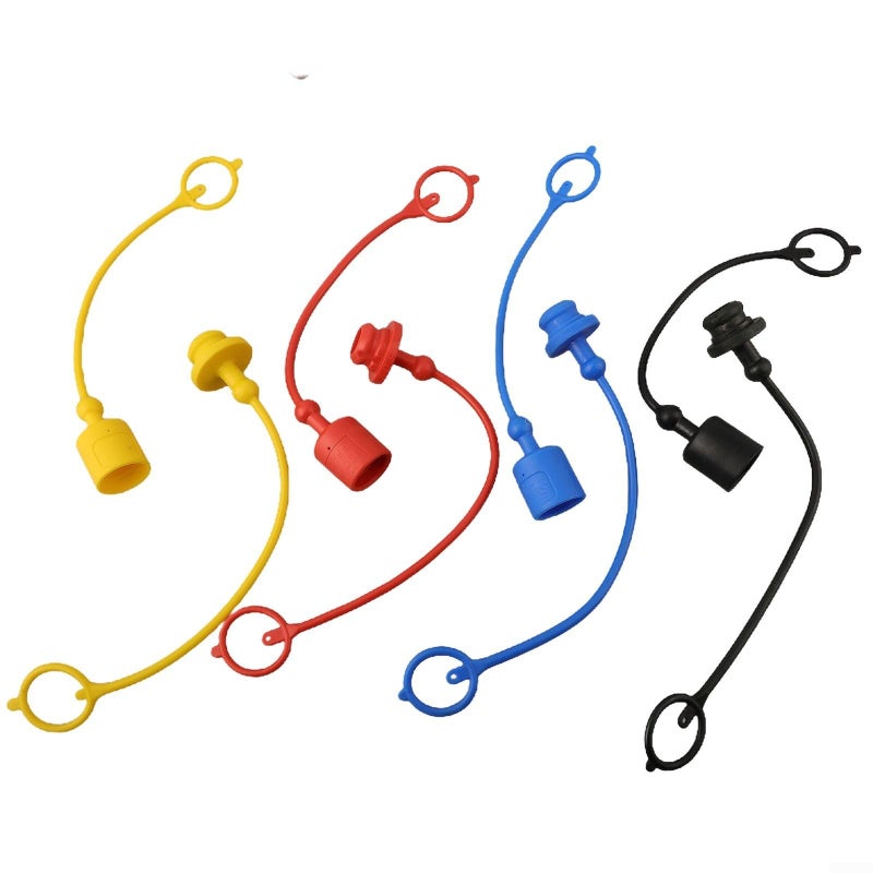 ISO7241 A Series Hydraulic Quick Coupler Dust Cap Cover Set 3 8 Inch PVC Rubber Color Coded Shields - Image 3