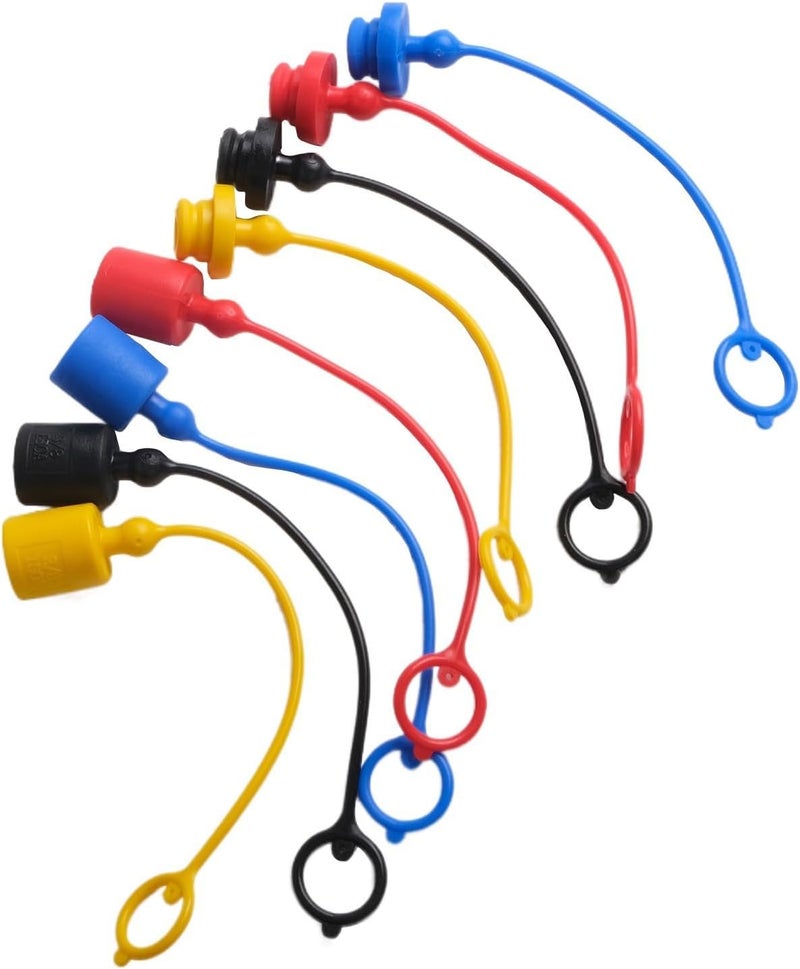 ISO7241 A Series Hydraulic Quick Coupler Dust Cap Cover Set 3 8 Inch PVC Rubber Color Coded Shields - Image 1