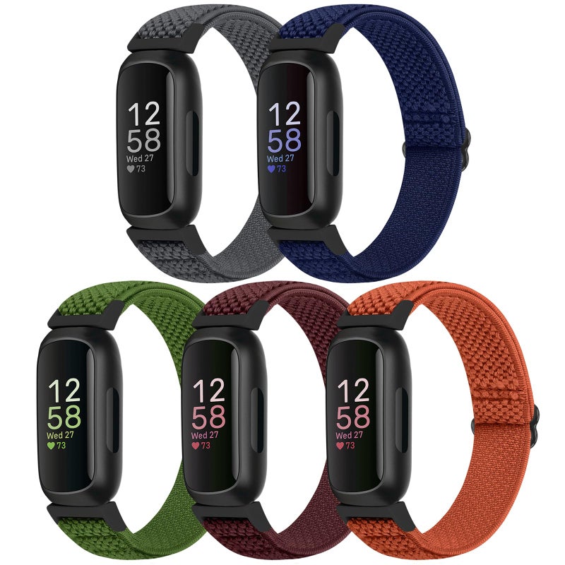 Bcuckood Compatible with Fitbit Inspire 3/Inpsire 2/Inspire/Inpsire HR/Ace 2/Ace 3 Bands, Elastic Adjustable Replacement Wristband Women Men Kids Stretchy Soft Sport Nylon Loop Straps - Image 1