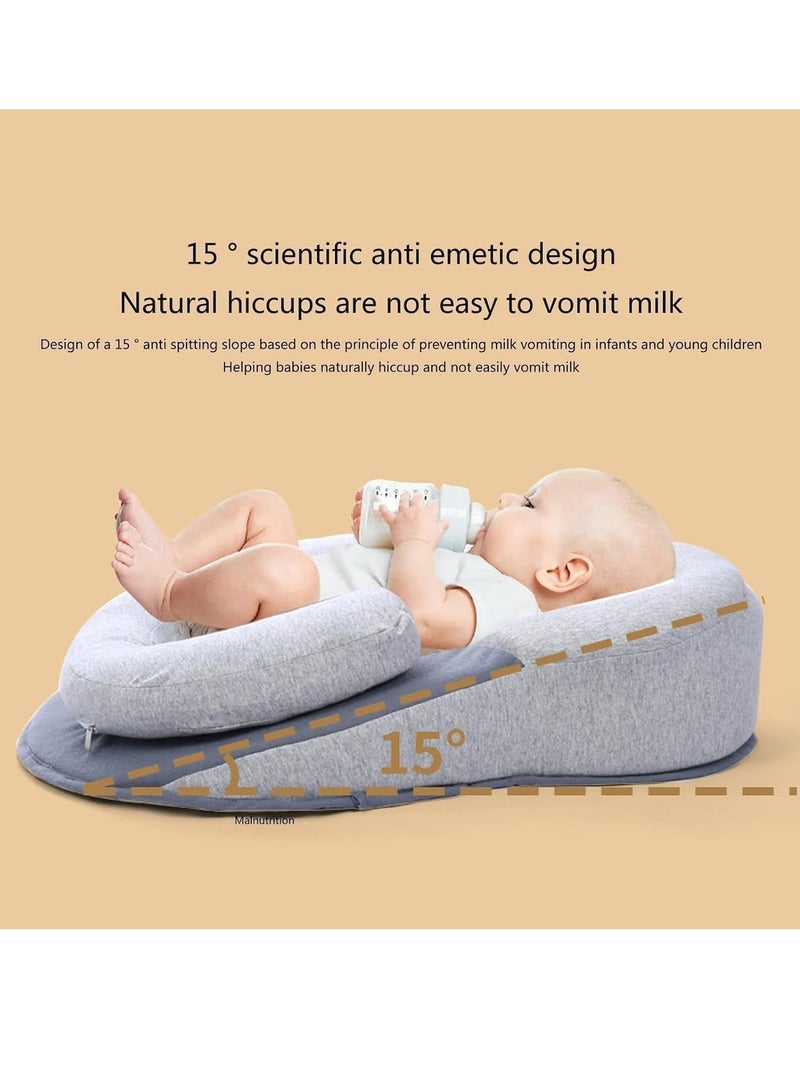 Baby Feeding Support Pillow, Anti Reflux Newborn Pillow, Reflux Breastfeeding Nursing Pad Mat for Reducing Spit-Up, Bottle Feeding (Grey) - Image 5