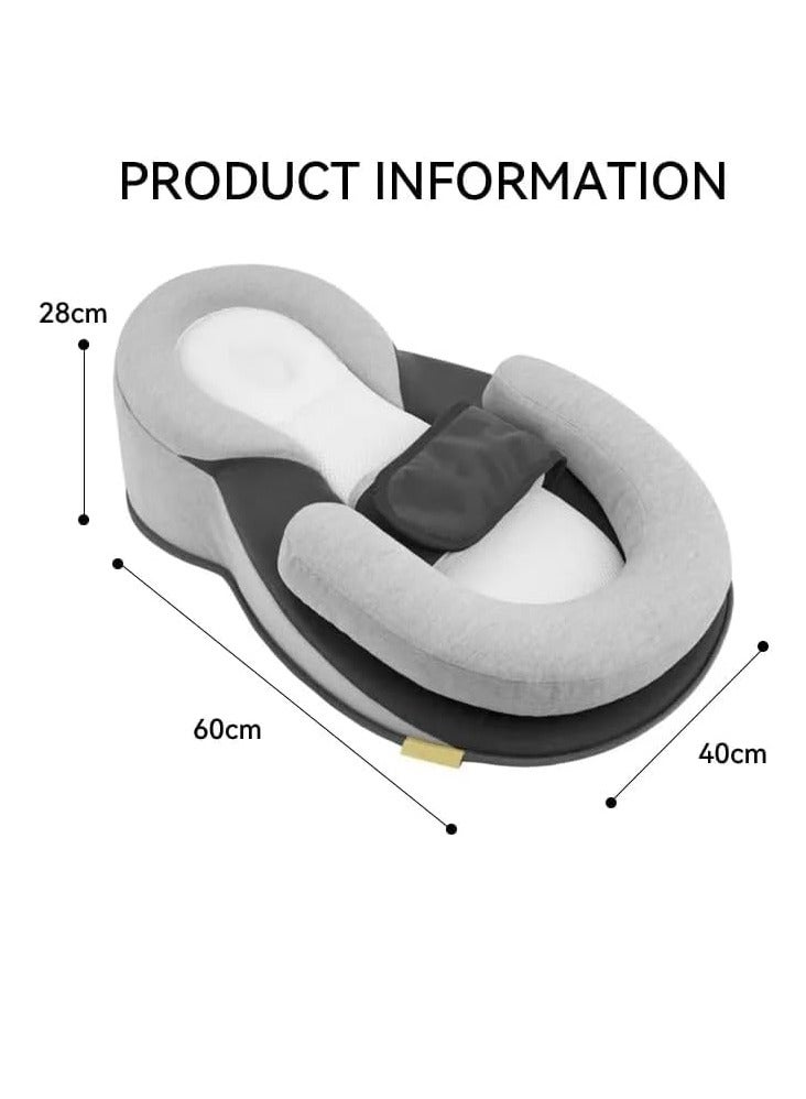 Baby Feeding Support Pillow, Anti Reflux Newborn Pillow, Reflux Breastfeeding Nursing Pad Mat for Reducing Spit-Up, Bottle Feeding (Grey) - Image 2