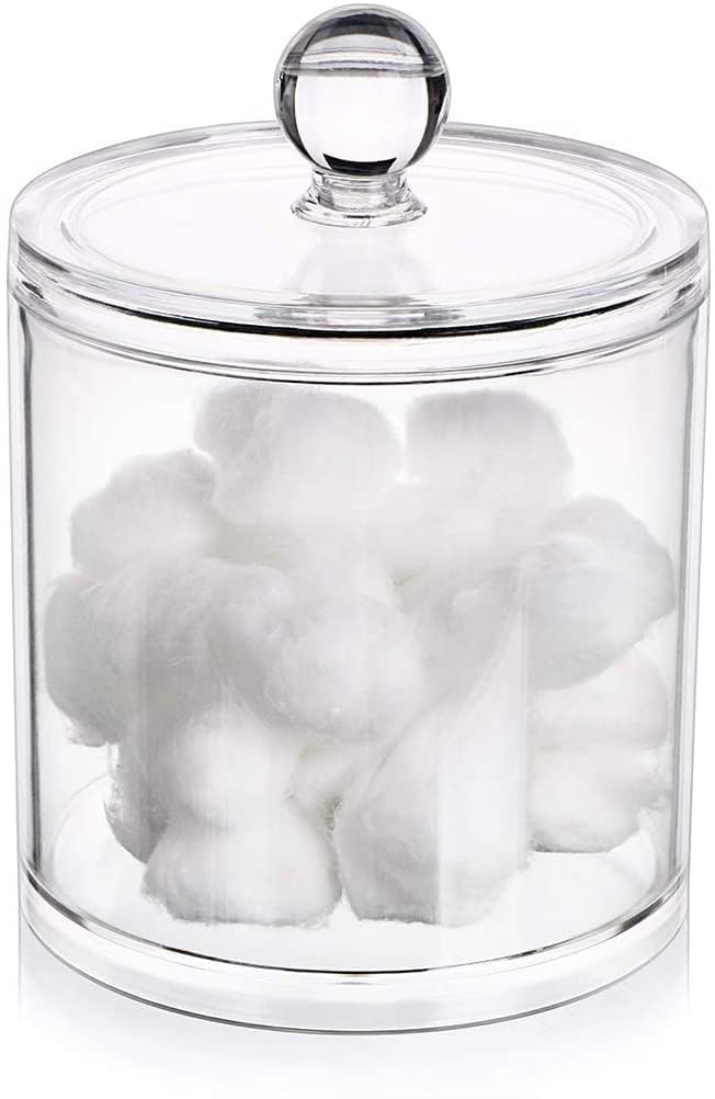 Wisik enterprise Makeup Remover Cotton Pads Storage Box Transparent Cosmetic Cotton Box use for home, traveling Swab Holder Earbud Holder Box Vanity Makeup Organizer(1 pcs) - Image 1