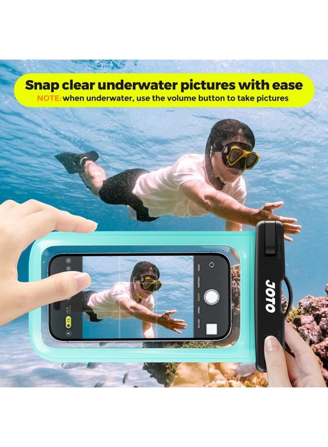JOTO Waterproof Phone Pouch IPX8 Universal Waterproof Case Dry Bag Phone Protector for iPhone 17 16 15 14 13 12 11 Pro Max Air Plus XS XR X 8 Galaxy S23 S22 S21 S20 Pixel Up to 7" -2 Pack, Black/Green - Image 3
