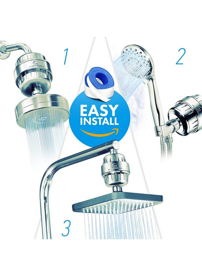 AquaHomeGroup 15 Stage Shower Filter with Vitamin C for Hard Water - High Output Shower Water Filter to Remove Chlorine and Fluoride - 2 Cartridges Included (Emerald) (Emerald) - Image 4