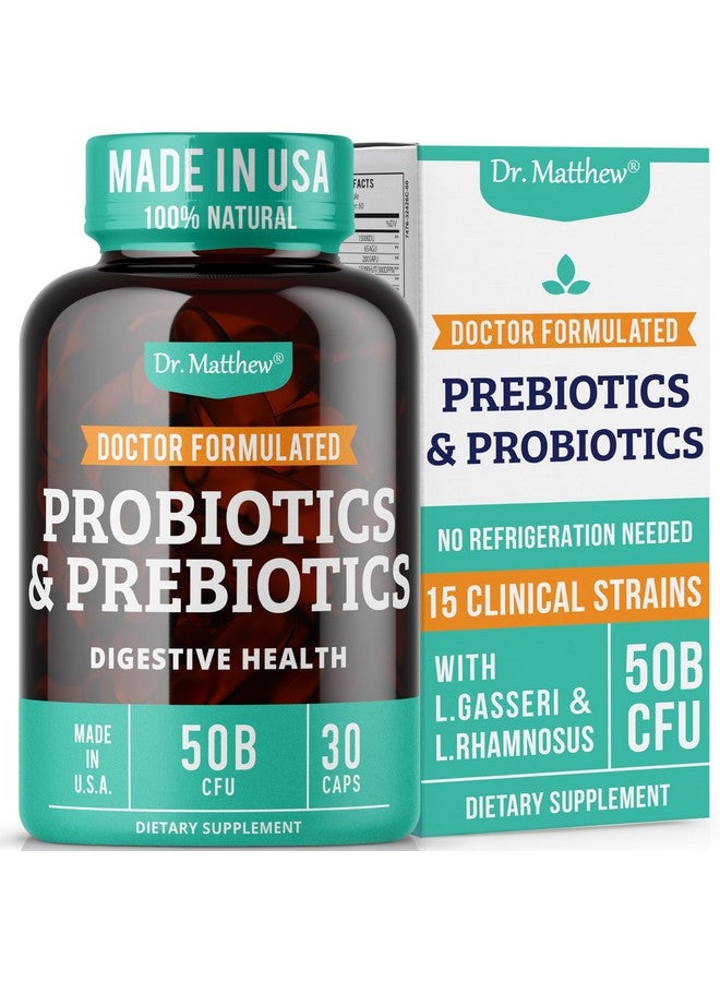 Dr. Matthew Prebiotics and Probiotics: Lactobacillus Gasseri, Lactobacillus Rhamnosus, Plantarum, Casei, Bifidobacterium longum, lactis, infantis. Probiotic Prebiotic, Pre and Probiotics for Digestive Health. - Image 1