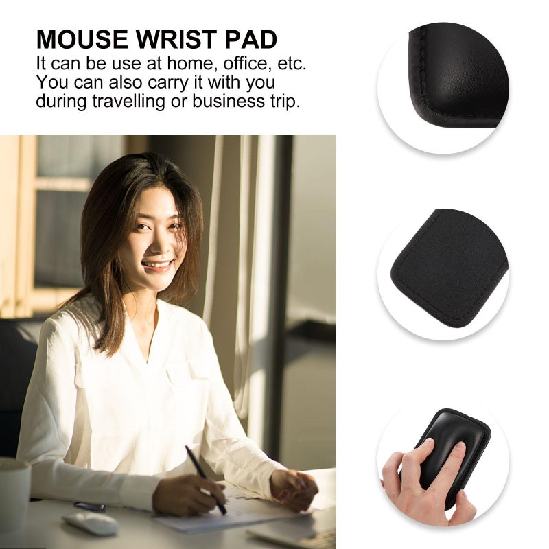 Ergonomic Leather Mouse Wrist Rest And Keyboard Elbow Pad Set Black - Image 5