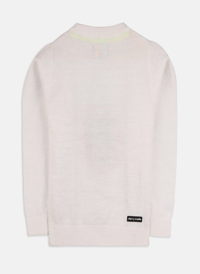 Cherry Crumble Unisex'sSynthetic Round Neck Knitwear (Ws-Swtr-2162_White_10Y) - Image 2