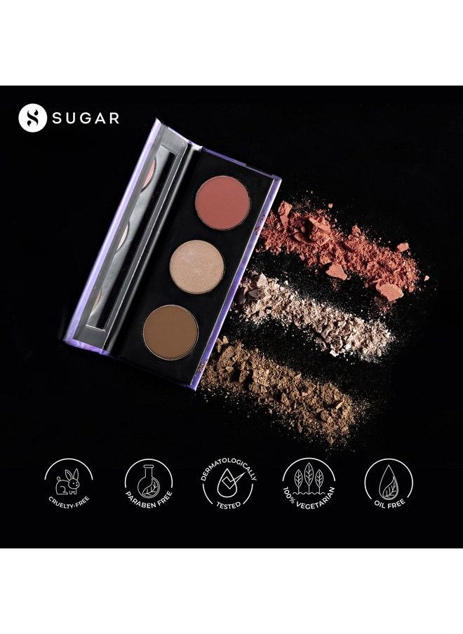 SUGAR Cosmetics لوحة كونتور دي فورس للوجه مع أحمر خدود خفيف الوزن وبرونزر 01 لوحة كونتور خدود طويلة الأمد من سوبتل ساميت  - Image 3