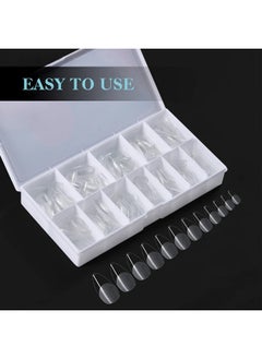 gelike ec 552Pcs Soft Gel Nail Tips Kit - 12 Sizes Clear Cover Full Nail Extensions - Medium Almond Pre-Shaped Acrylic False Gelly Nail Tips For Diy Salon Gift Nail Extensions  - Image 1