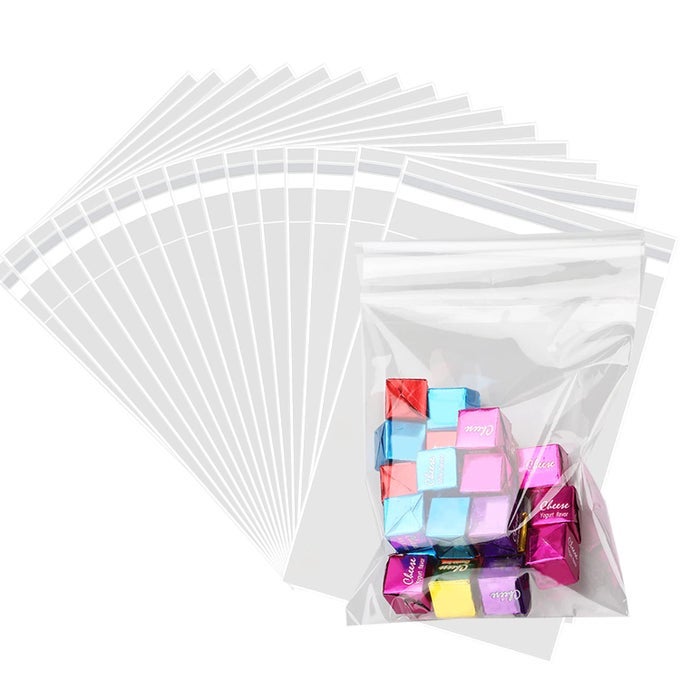 200 PCS CLEAR 4 X 9 W10XL23CM SELF SEAL CELLO CELLOPHANE BAGS RESEALABLE POLY BAGS 28 MILS FOR COOKIE CANDY GIFT BAKERY PRINTS PHOTOS CARDS ENVELOPES PARTY DECORATIVE