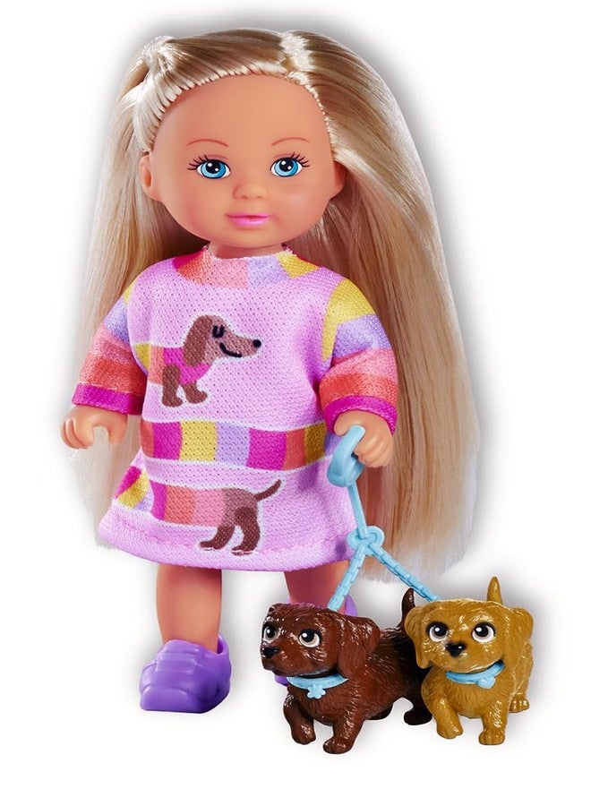 Simba 105733688 Evi Love Dogs, Doll with Two Cute Dachshunds on a Leash, 12 cm Toy Doll, from 3 Years - Image 2