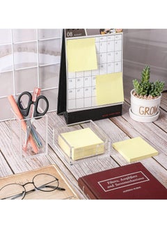 XiuWoo SYOSI Acrylic Sticky Note Holder, Clear Holder Notes Dispenser for Office Home Accessories Desk (2 Pcs)  - Image 3