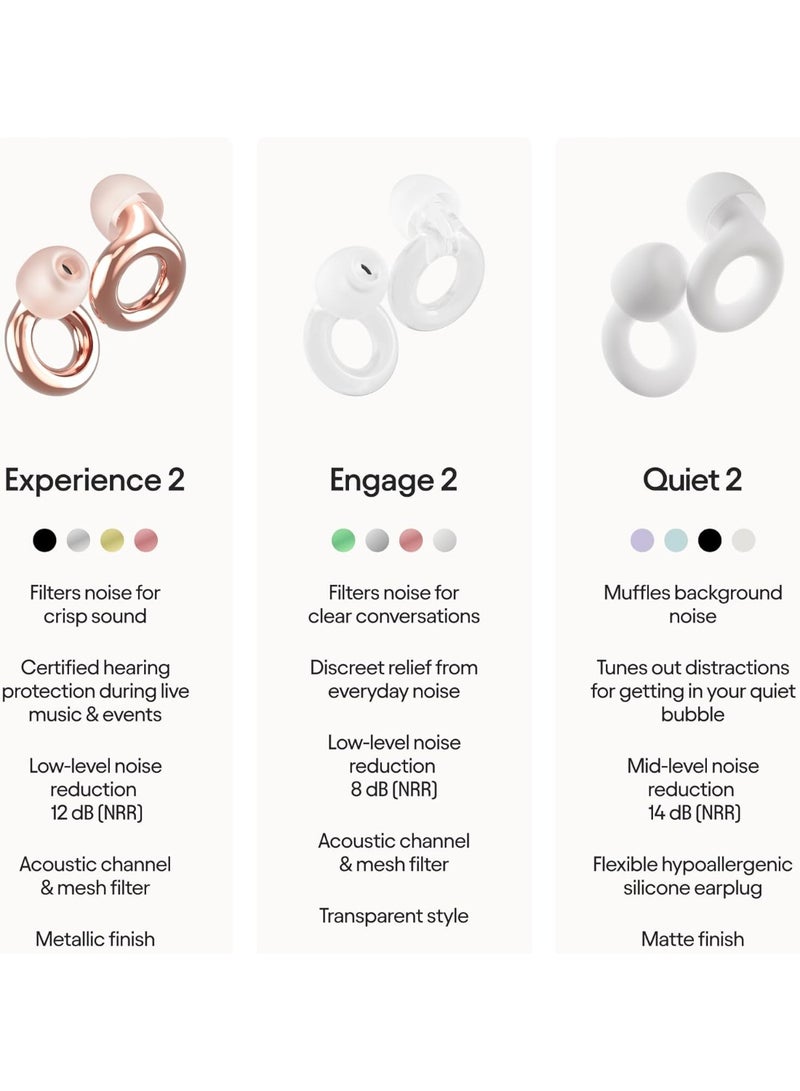 Loop Experience 2 Ear Plugs – Stylish Certified Hearing Protection for Concerts & Festivals, Live Events, Musicians, Sports, DJs and Nightlife – 17dB Noise Reduction Earplugs (High-Fidelity) - Image 2