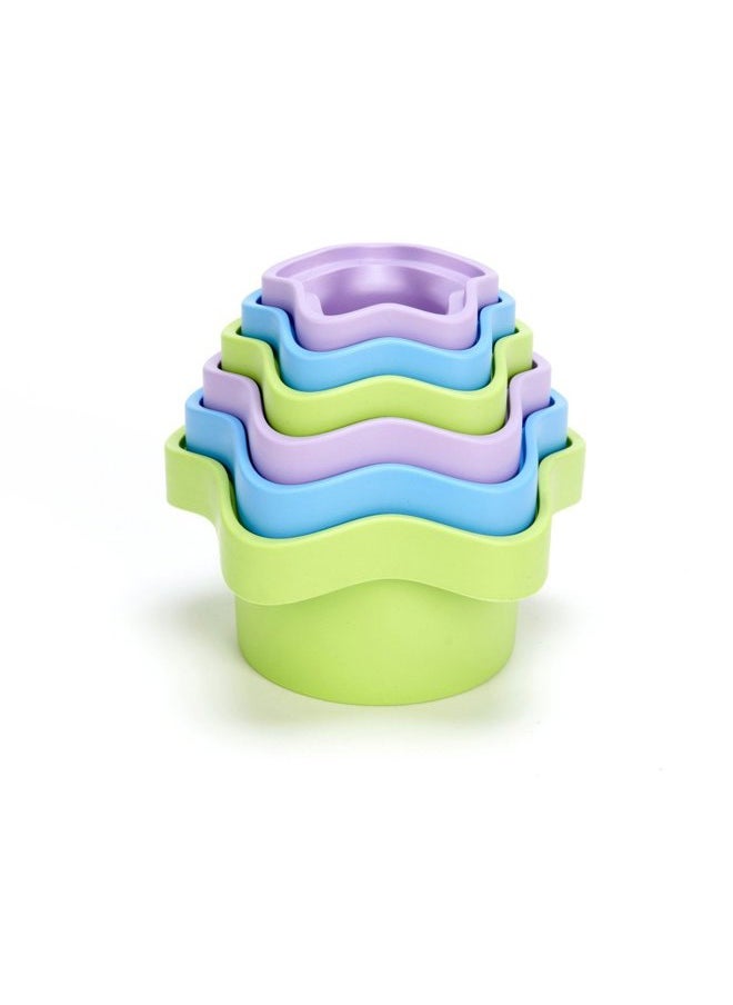 Green Toys Stacking Cups, Purple/Blue/Green  - Image 4