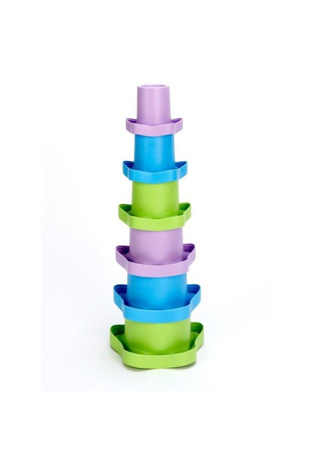 Green Toys Stacking Cups, Purple/Blue/Green  - Image 1