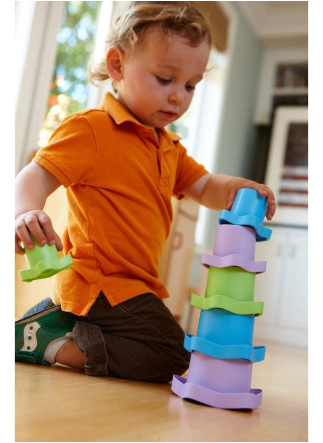 Green Toys Stacking Cups, Purple/Blue/Green  - Image 2
